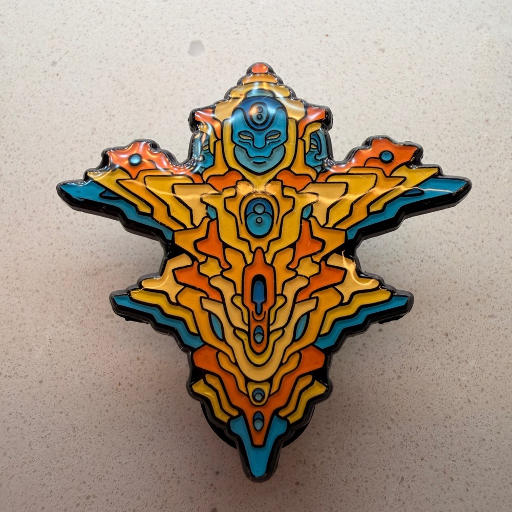 Psychedelic Robot Enamel Pin Eben Art Unravel Limited Edition 102/500 EDM Hat